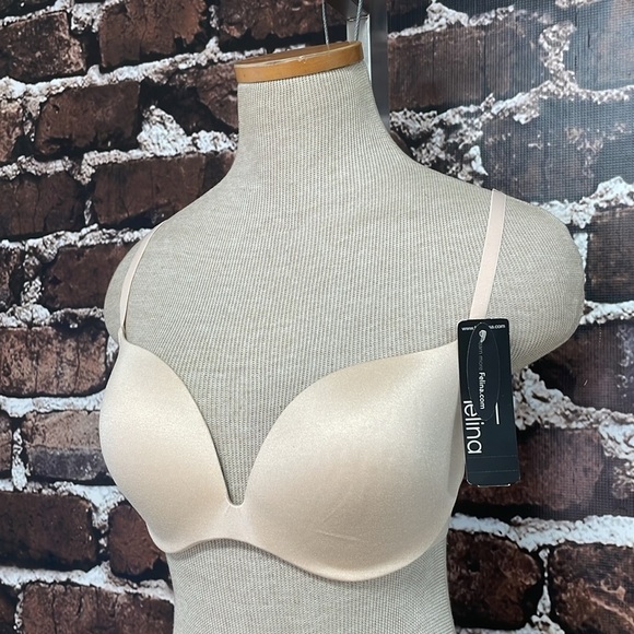 Felina Joslyn Bra Women's 34C Tan NWT Minimalist Smoothing - Picture 6 of 12
